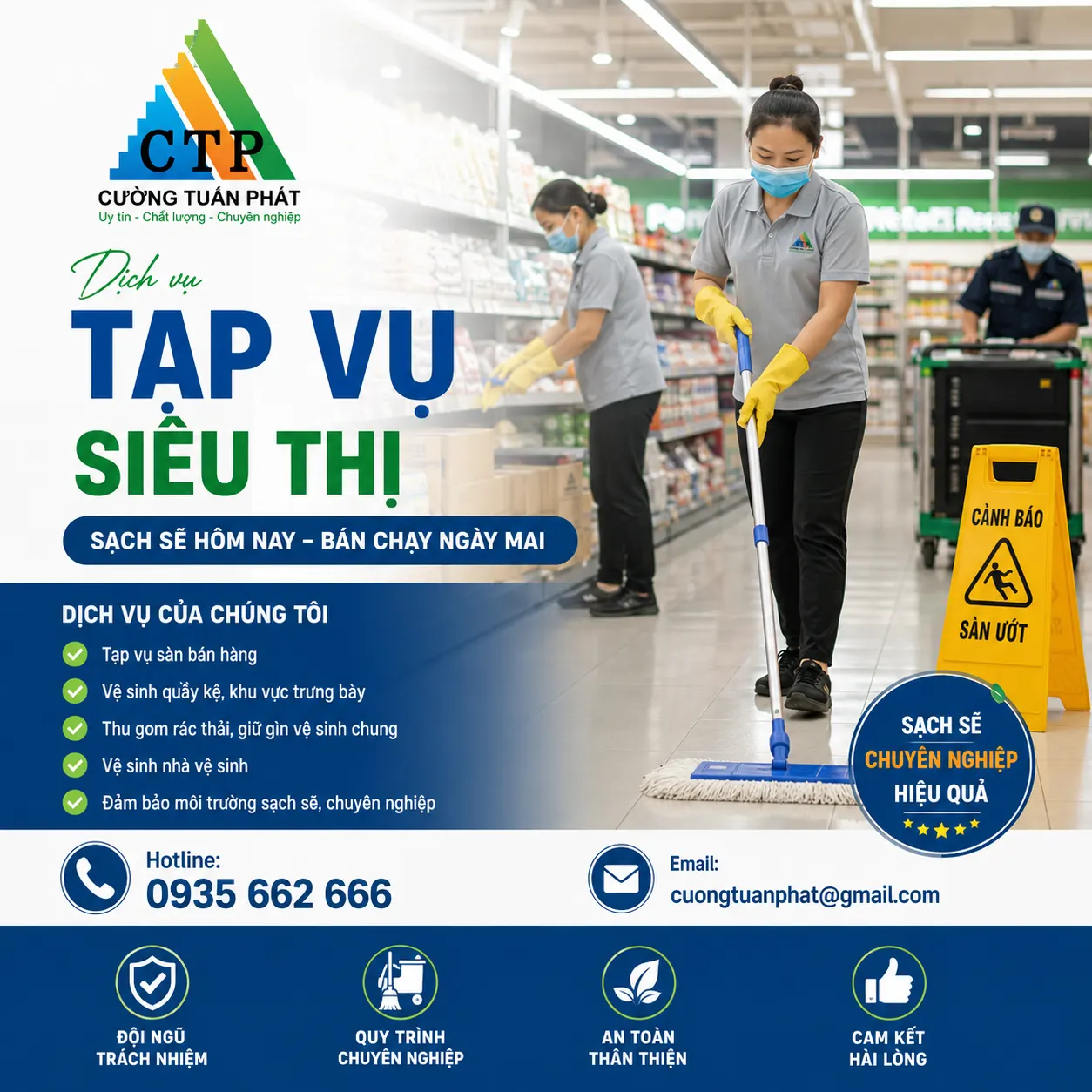 Tạp vụ vệ sinh Siêu thị, Trung Tâm thương mại Tạp vụ vệ sinh Siêu thị, Trung Tâm thương mại